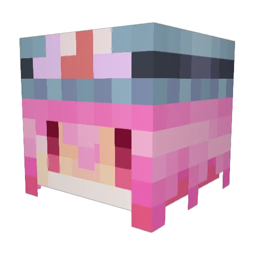 Nibao Minecraft avatar head, 3D render