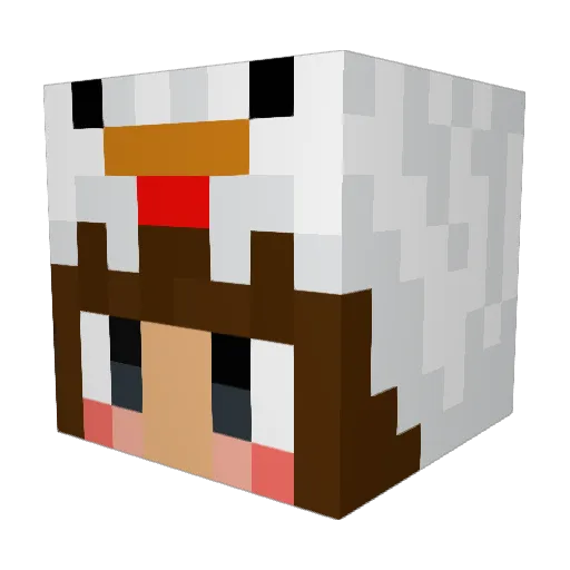 Nibbitje01 Minecraft avatar head, 3D render