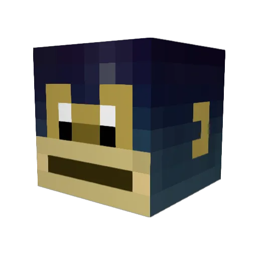 Nibbling Minecraft avatar head, 3D render