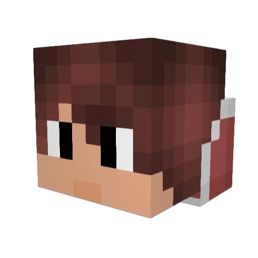 NibbraChan Minecraft avatar head, 3D render