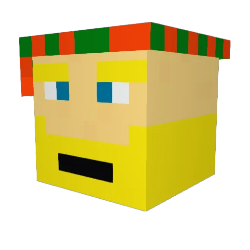 NibbsMinton Minecraft avatar head, 3D render