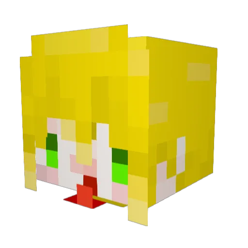 NibeNanNan Minecraft avatar head, 3D render