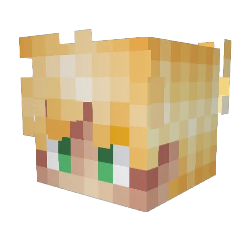 Nibruhh Minecraft avatar head, 3D render