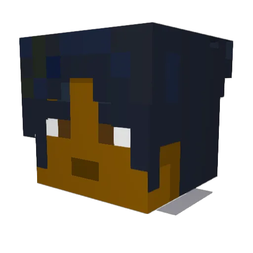 Nibsuke Minecraft avatar head, 3D render