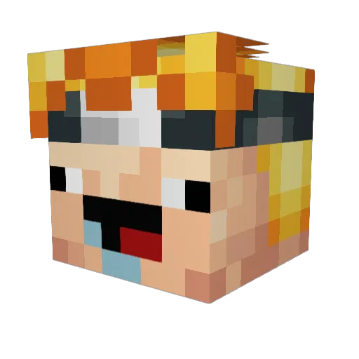 Nic0ess Minecraft avatar head, 3D render