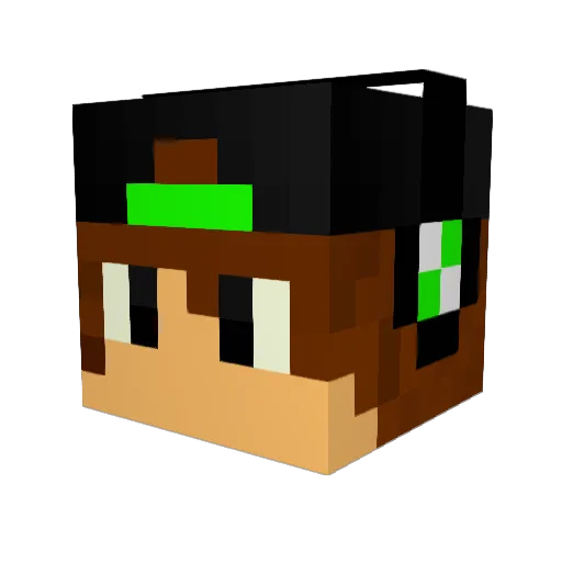 Nic2002_ Minecraft avatar head, 3D render