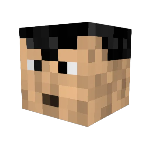 NicChipp Minecraft avatar head, 3D render