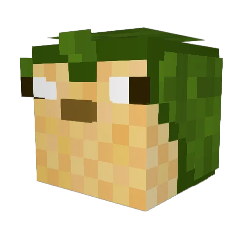 NicNnac Minecraft avatar head, 3D render