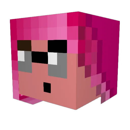 Nicachubachuchu Minecraft avatar head, 3D render