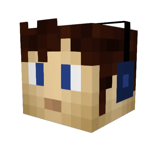 NiccoloHD Minecraft avatar head, 3D render