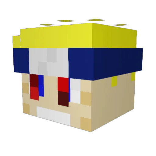 Nice14 Minecraft avatar head, 3D render