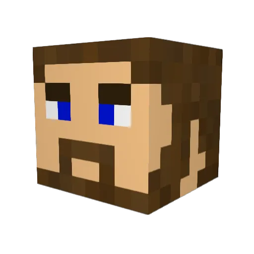 NiceAugusta Minecraft avatar head, 3D render