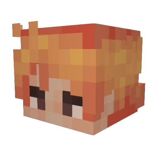 NiceFu Minecraft avatar head, 3D render