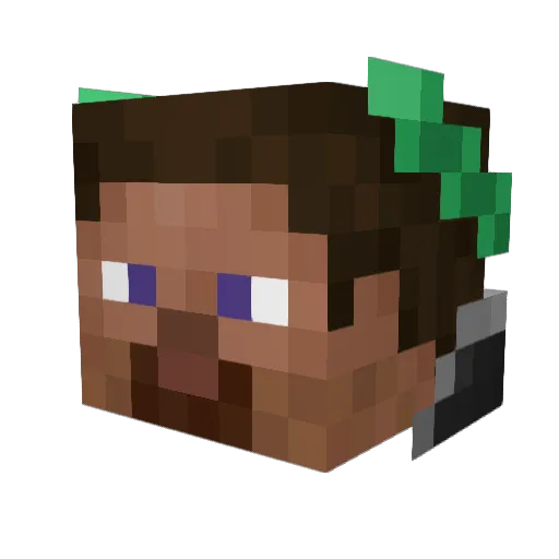 NicePixels Minecraft avatar head, 3D render