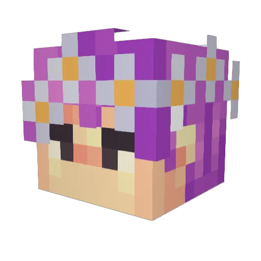 Nicechka Minecraft avatar head, 3D render