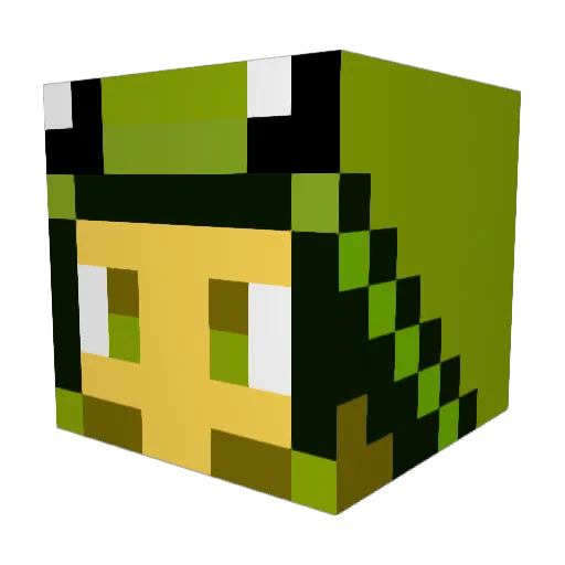 Nicens Minecraft avatar head, 3D render