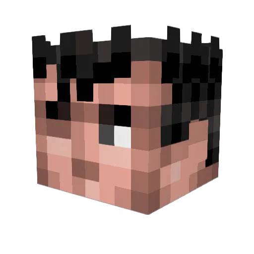 Nicheon Minecraft avatar head, 3D render