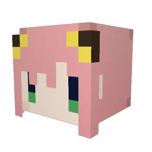Nichimura Minecraft avatar head, 3D render