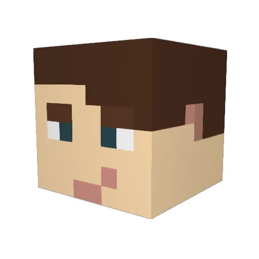 NichoK08 Minecraft avatar head, 3D render