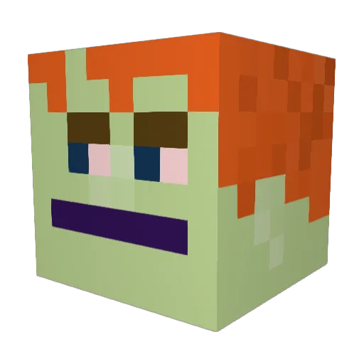 Nichros Minecraft avatar head, 3D render