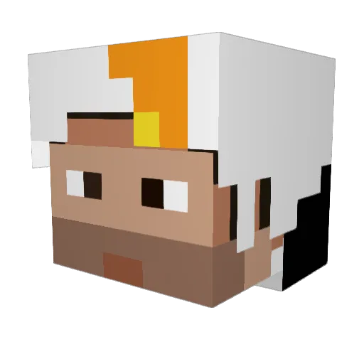 Nicju5 Minecraft avatar head, 3D render