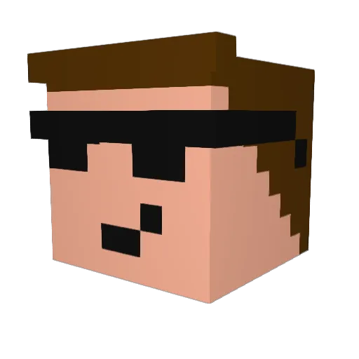Nick241 Minecraft avatar head, 3D render
