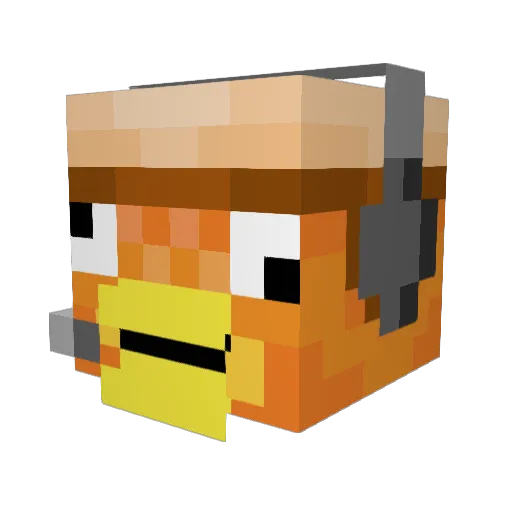 Nick24IQ Minecraft avatar head, 3D render