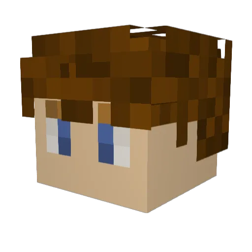 NickBrck Minecraft avatar head, 3D render