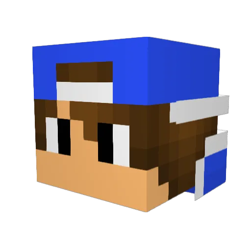 NickCR7 Minecraft avatar head, 3D render