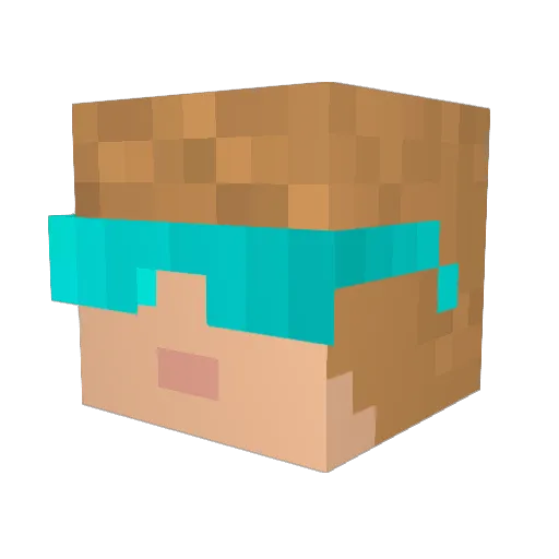 NickMocha Minecraft avatar head, 3D render