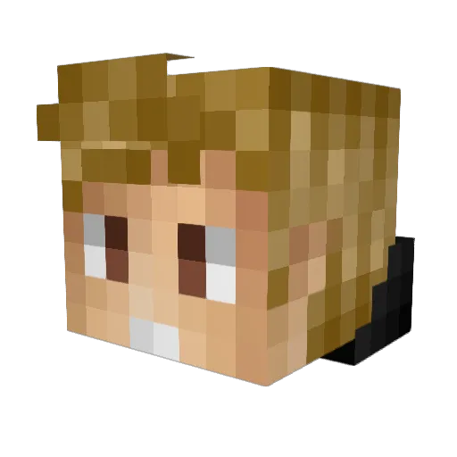 NickStick Minecraft avatar head, 3D render