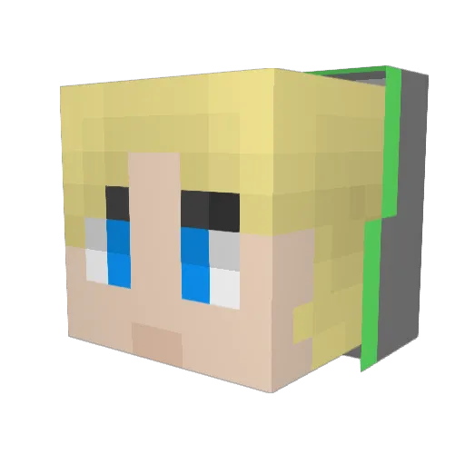 NickUdy Minecraft avatar head, 3D render