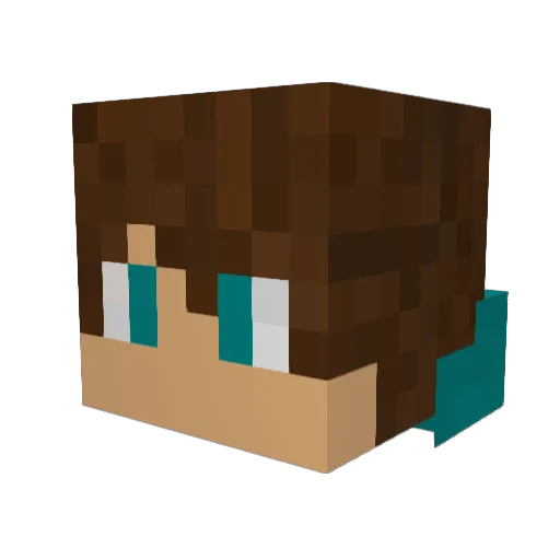 Nickachu Minecraft avatar head, 3D render