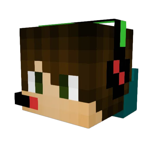NickalausX Minecraft avatar head, 3D render