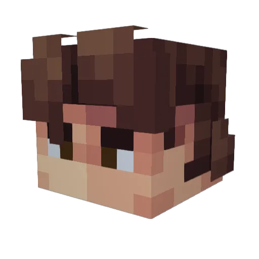 Nickeill Minecraft avatar head, 3D render