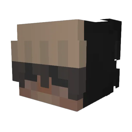 Nickerq Minecraft avatar head, 3D render