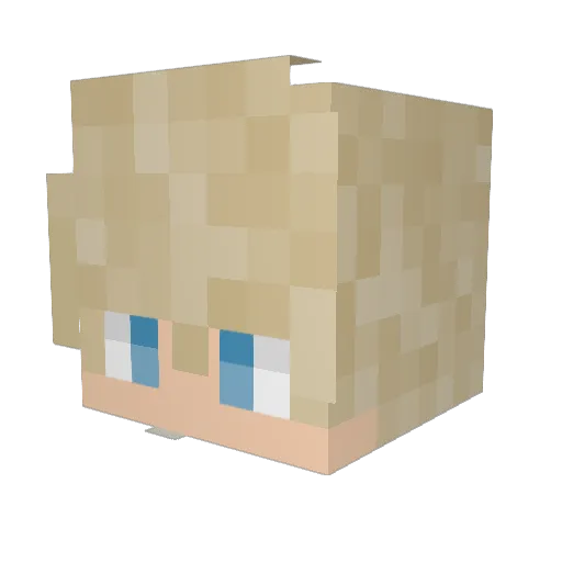 Nickolka Minecraft avatar head, 3D render