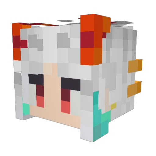 Nickorjeff Minecraft avatar head, 3D render