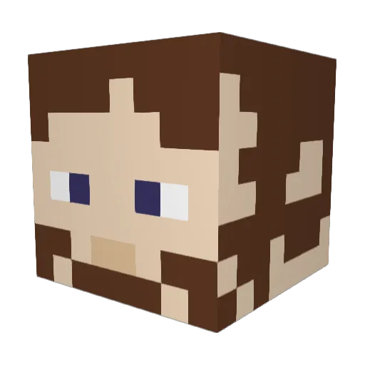 Nicksnor Minecraft avatar head, 3D render