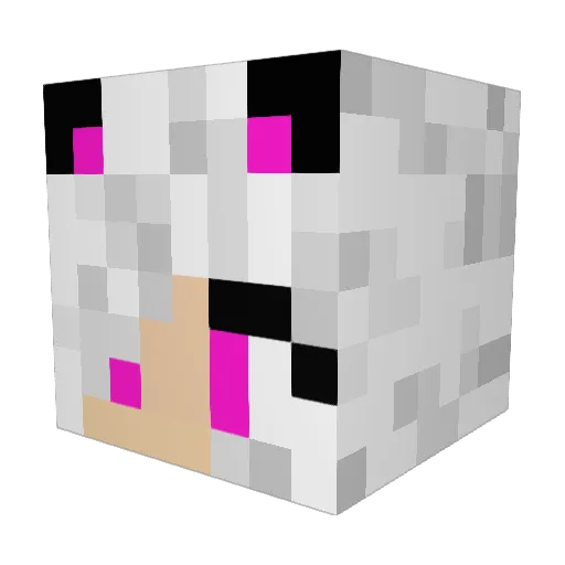 Nickygirl Minecraft avatar head, 3D render