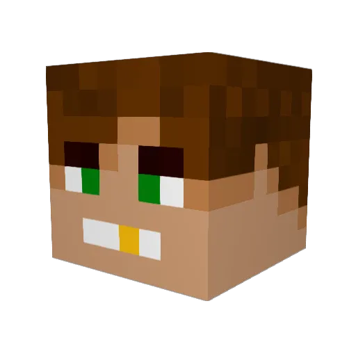 Niclau Minecraft avatar head, 3D render