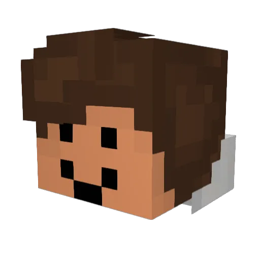 Nicloum Minecraft avatar head, 3D render