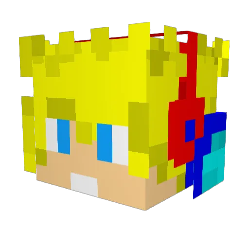 NicoChan80 Minecraft avatar head, 3D render