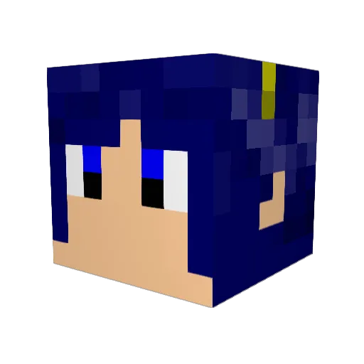 NicoDouga Minecraft avatar head, 3D render