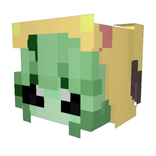 NicoMiko_ Minecraft avatar head, 3D render