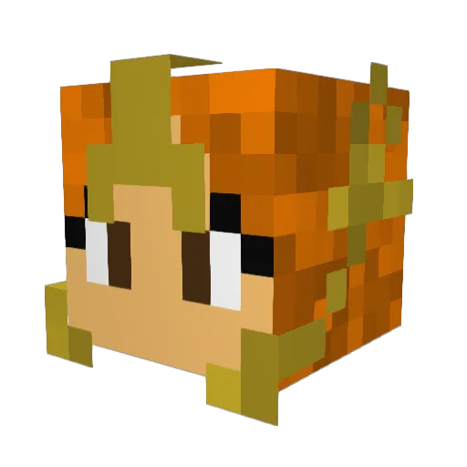 NicoMinza Minecraft avatar head, 3D render
