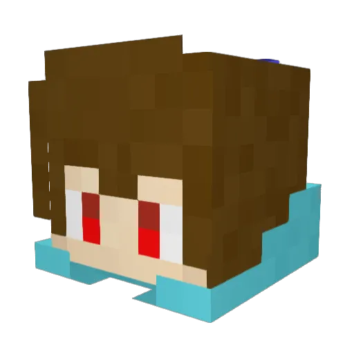 NicoNeco Minecraft avatar head, 3D render