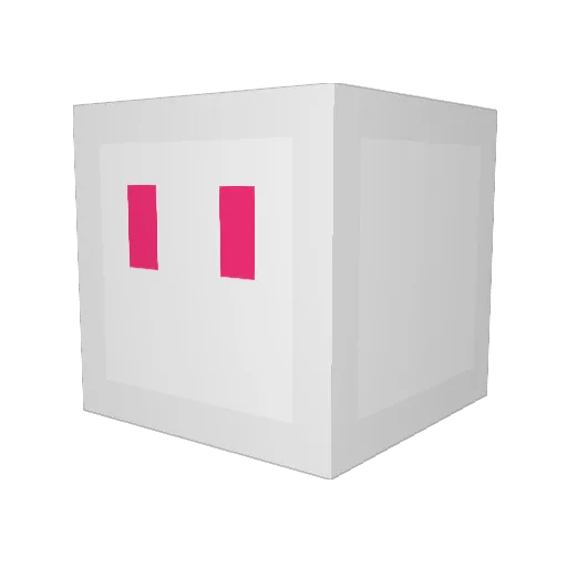 NicoNicoPower Minecraft avatar head, 3D render