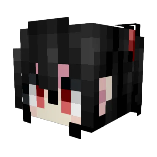NicoQAQ Minecraft avatar head, 3D render