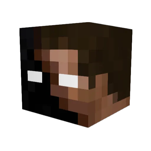 NicoT69 Minecraft avatar head, 3D render